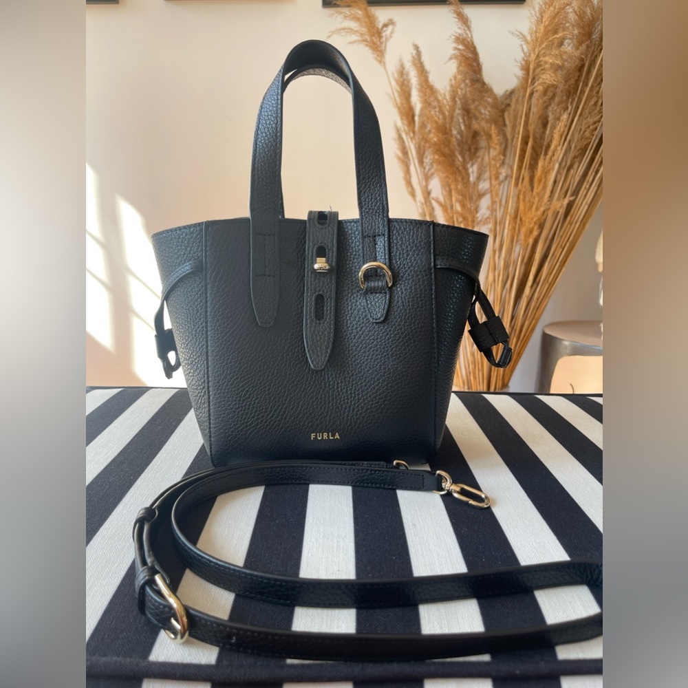 FURLA NET TOTE MINI NERO